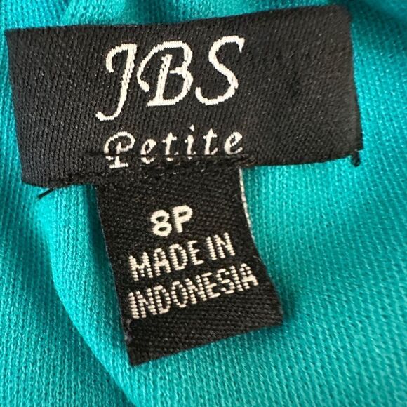 J.B.S. Petites Pull On Dress Multi Colored Size 8P Braided Neckline Detail - Picture 9 of 12